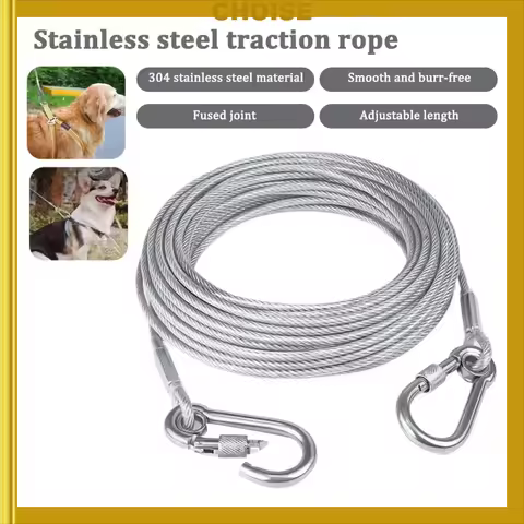 Dubbele hoofd hond binden uit kabel leiren met metalen gesp anti-roest stalen draad buiten training 