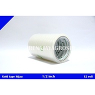 GOLD TAPE isolasi / lakban / selotip bening lebar 1/2 inchi isi 12