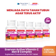 Enervon Active Vitamin C and B Complex Bottles Productivity Supplement Contains 150 Tablets (5 Bottl