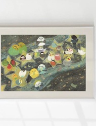 A4藝術海報當你的願望成真時，日本長尾山雀，虎皮鸚鵡，長尾小鸚鵡，雀，野鳥，麻雀，玄鳳鸚鵡，翠鳥