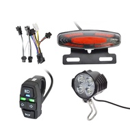 Ebike Headlight and Tail Light Sets,24-48V Front Rear Warning Lights Kit,E-Bike Headlight Turn Signa