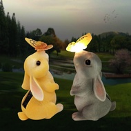 Living Room Study Corridor Home Decoration Solar Rabbit Decoration Balcony Garden Decoration Craft D