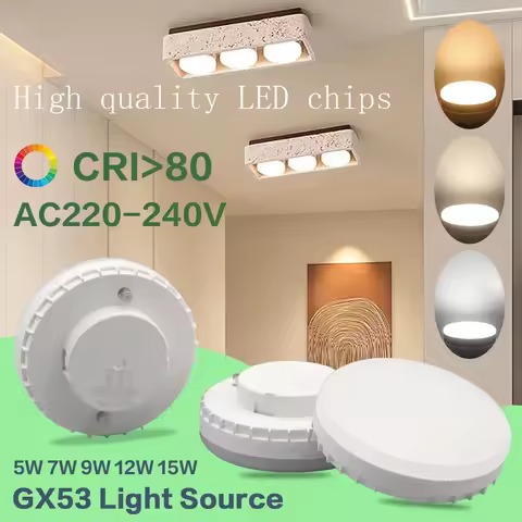 1-20pcs GX53 LED Bulb 5W-15W 220V Frosted Puck Warm Light 3000K Reflector 60W Equivalent Retrofit GX