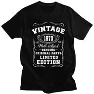 Vintage Limited 1970 Edition T Shirt Men 100% Cotton Vintage T-Shirt 50th Birthday Gift 50 Years Old Tshirt Short Sleeve
