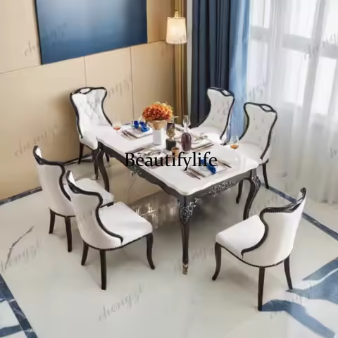 TTT Design Black Dining Tables Square Restaurant House Modern Luxury Marble Dining Tables Kitchen Fu