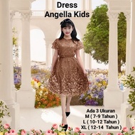 Dress Kondangan Anak Perempuan Dress Angella Kids 7-14 Tahun Gaun Abg Cewek Dress Natal