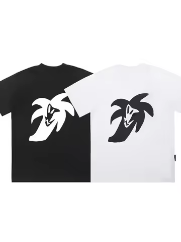 2025 New Palm Angel Angels coconut print High street casual men and women couples loose short sleeve