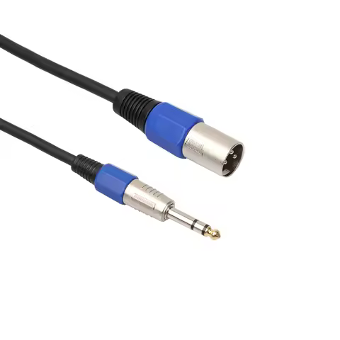 Black 0.3m Gold Plated Head Stereo 6.35M Canon Male Mixer Microphone Audio Adapter Cable