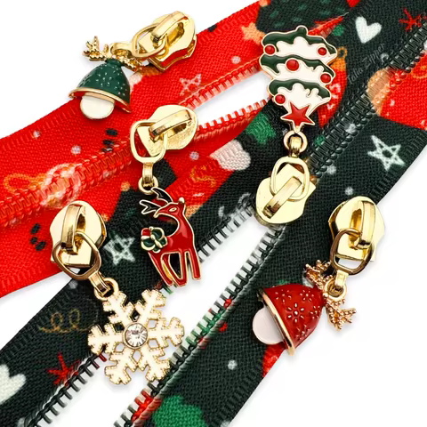 5pcs #5 Vampire, Ghost, and Skeleton Gothic-Style Zipper Pulls, Nylon Zippers, Halloween and Christm