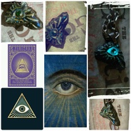 Kalung Liontin Batu Akik Etnik ILLuminati Ghotik Vintage Choker Punk Rocker Bikker