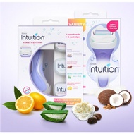 INTUITION Women’s Shaver Handle (Purple) + 4 Blade Refills Set