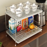 Shelf Rack Stainless Steel Rack Storage Glass Cup Goblet Tea Cup Double-Layer Tray Water Cup Drain C