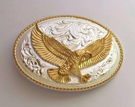 Gold Flying Eagle Floral Flower Western Cowboy Belt Buckle SW-BY852 s