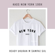 HITAM Plain T-SHIRTS BIG SIZE 2XL 3XL 4XL 5XL MEN WOMEN CODE NEW YORK 199X CUSTOM COLOR BLACK GRAY M