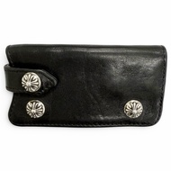 成色極佳 △ CHROME HEARTS 十字球紐帶真皮鑰匙包，附發票（2013 年）黑色銀色五金 男士推薦 ◎