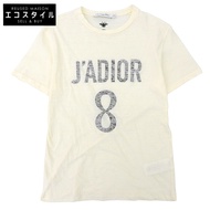 เสื้อยืดแขนสั้นผ้าฝ้าย Christian Dior JA'DIOR 8 โลโก้ สำหรับผู้หญิง สีงาช้าง ไซส์ XS รหัสสินค้า 843T