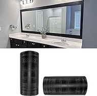 YESUS 11 Yard Black Wood Grain Wallpaper Border Removable PVC Waterproof Peel and Stick Wallpaper,Bathroom Mirror Frame Border Sticker Wall Decor 3.93'' x 393''