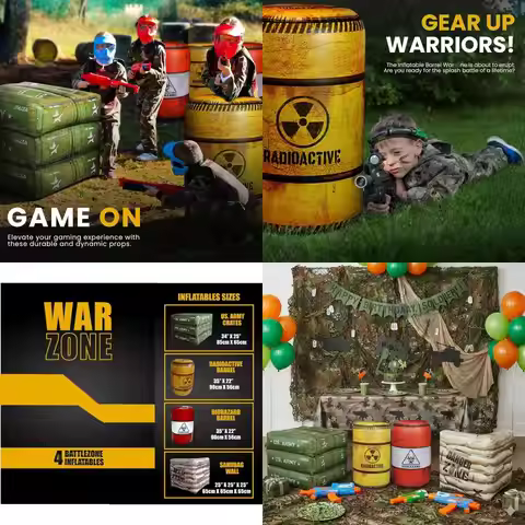 4-Piece Combat Set for Nerf, Laser Tag, Water Gun Games, and Kids' Birthday Parties with Premium Rep