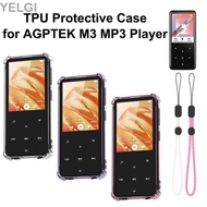 YELGI MP3 Player , TPU Transparent MP3 Player Cover,  Dust Resistant Raised Edges Wrist Strap Protec