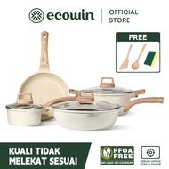 Ecowin Set alat memasak 4 keping kuali tidak melekat + kuali susu + kuali + periuk sup tidak periuk 