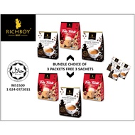 (N) [3 Packet Bundle] Richboy 3in1 White Coffee Mix With Richboy 3in1 Teh Tarik Free 3 Sachet Richbo