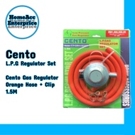 Cento L.P.G Regulator Set [Orange Hose] Heavy Duty Fire Resistance Hose [1.5M] With Regulator & Clip