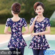 Bộ bơi trung niên, áo tắm cho người có tuổi, đồ bơi cho mẹ và bà, mẫu liền thân dáng váy & quần shor