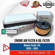 COMBO OFFER  • ALMERA TURBO 1.0L ( 2020 - 2024 ) • Engine Air Filter & Engine Oil Filter 16546-5EK0A