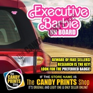 BARBIE INSPIRED Small Glossy Profession/Career Vinyl (Non-Magnetic) Car Stickers (PINK VERSION)