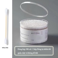 [SET 3 HỘP] Hộp lớn 500 que tăm bông y tế tăm bông trang điểm spa bông ngoáy tai que gỗ