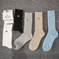 A alo Embroidered Socks Cotton Socks Deodorant Stockings Japanese Sports Running Socks