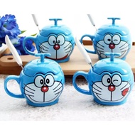 {ARrtchoice} Doeramon Collectibles Ceramic Mug with Lid and Spoon, Ceramic Mug, Novelty Item
