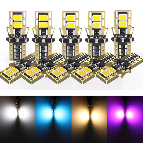 BMTxms 2/10Pcs Canbus 194 501 T10 W5W LED Bulb No Error 5W5 SMD 4014 Chip Car Interior Lamp Lights 6