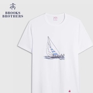 Brooks Brothers/Booker Brothers Men's New Cotton Round Neck Landscape Pattern Pure Cotton T-shirt
