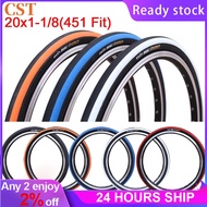 CST Folding Bike Tire 20x1-1/8 Bicycle Tires 22 Inch Gulong Ultralight 451 Small Wheel Bike Tyre 60TPI 80-100PSI