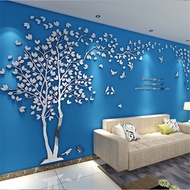 discount 3D Tree Acrylic Mirror Wall Sticker Decals DIY Art TV Background Wall Poster Home Decoratio