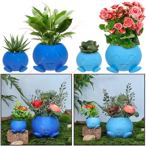 Pokemon Oddish Flowerpot Figurine Toys Anime Oddish Plant Planter Balcony Desktop Plant Decorative P