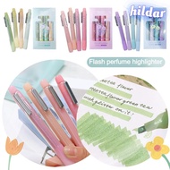 HILDAR 4Pcs Highlighter, Color Glitter DIY Art Colorful Gel Pen Set, Multifunctional Mark Key Points