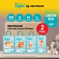 [BUNDLE OF 3PACKS] Faybel Baby Essential Disposable Diaper (TAPE)