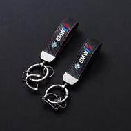 Carbon Fiber Leather Car Keychain For BMW E46 E39 E38 E90 E60 Z3 Z4 X3 X5 X6 BMW 1 2 3 4 5 6 Series Key Rings Car Accessories