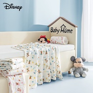 迪士尼（Disney）婴儿泡泡棉纱浴巾6层纱宝宝纯棉新生儿浴巾柔软吸水 105*105cm 米奇蓝