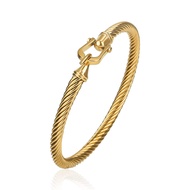 Twisted Cable Wire Bracelets for Women, Stainless Steel Designer Brand Inspired Cuff Bangle Bracelet