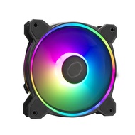 Cooler Master MasterFan MF120 Halo2 ARGB - 120mm Case Fan, Addressable Dual Ring RGB Lighting, Rifle