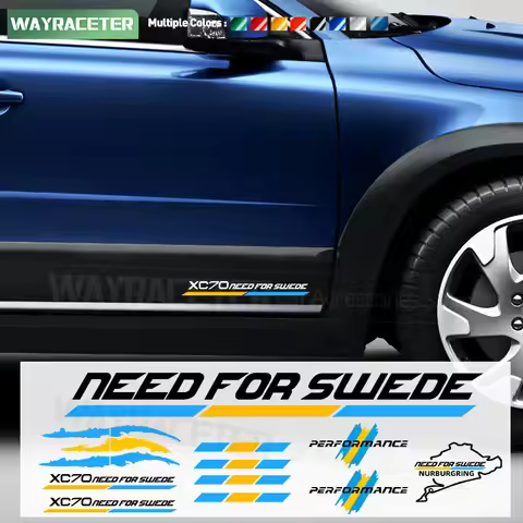 Sweden Flag Styling Creative Vinyl Decal Mirror Headlight Eyebrow Window Sticker For Volvo XC70 Cros