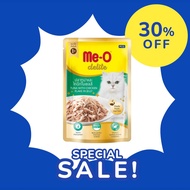 Me-o Delite เยลลี่ สูตรปลาทูน่าและไก่ฉีก อาหารแมวบรรจุ 70กรัมx96ซอง