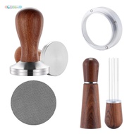 [MULSTORE] 4pcs 51mm Portafilter Accessory Set Coffee Tamper Dosing Ring & Tamper Mat Set