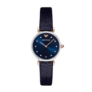 Emporio Armani Retro AR1989 Analog Quartz Blue Leather Women Watch [Pre-order]