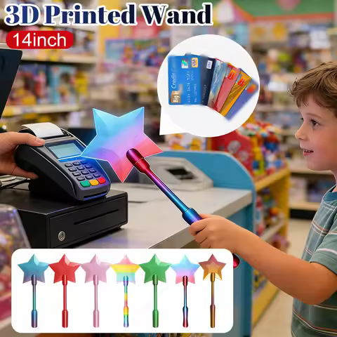 3D Printed Wand Tap To Pay 35cm/14in Star Magic Credit Card Wand Lightweight for Kids Adults Friends