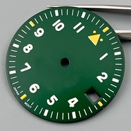 นาฬิกา Dial 29mm Pilot สไตล์สีดําสีเขียวสีขาว Dial C3 สีเขียวส่องสว่าง Fit NH35 NH36 ETA2824 2836 PT