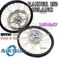 [RAIDER 150] ALLOY RIM COMPLATE SET 1.40/1.60X17 AIK SIA RIM AS33 ALLOY RIM RIDER150 FI BELANG 150